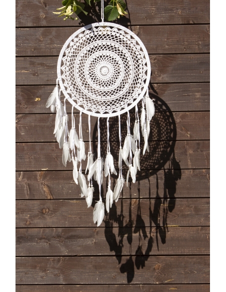 Lapač snů bílý - 40 cm