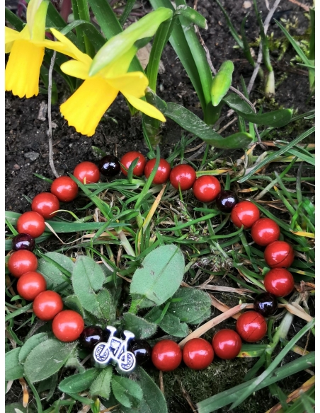 Ochranný náramek červený Jaspis/ granát/ amulet
