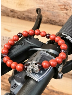 Ochranný náramek červený Jaspis/ granát/ amulet 2