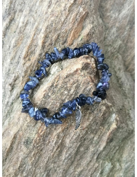 Iolit ( Cordierit ) - náramek s křidélkem