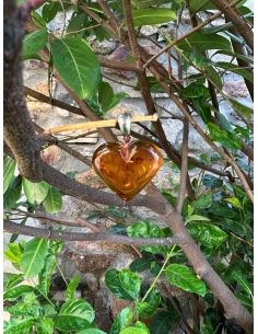 Jantar přívěsek - srdce 2