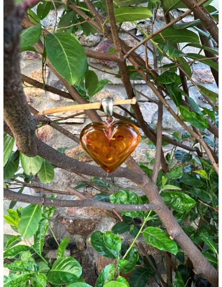 Jantar přívěsek - srdce