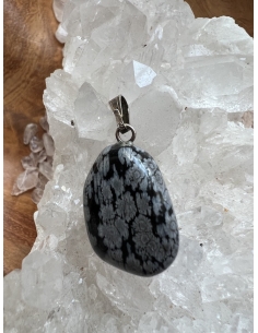Obsidián / Sněhová vločka - přívěsek 2