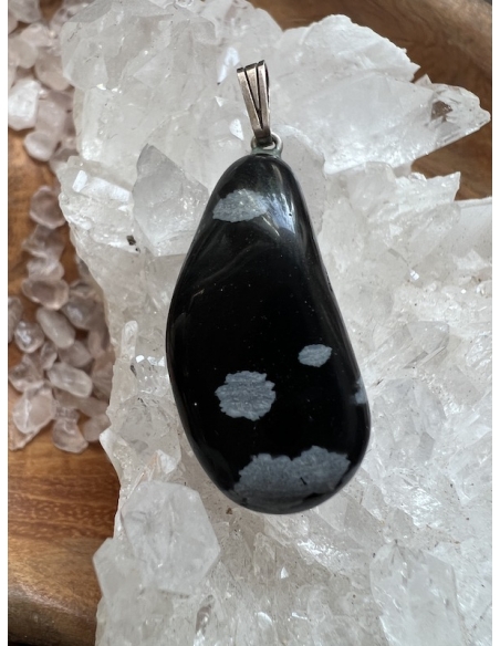 Obsidián / Sněhová vločka - přívěsek