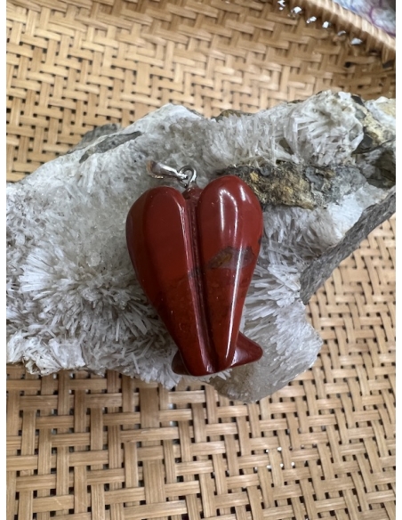 Červený jaspis - přívěsek anděl