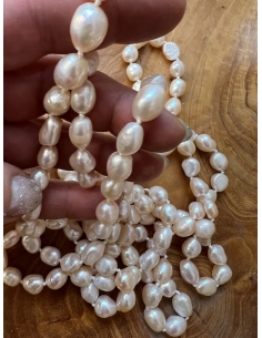 Perly světle lososové - náhrdelník 160 cm 2