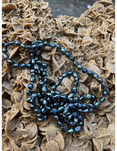 Perly tmavé - náhrdelník 160 cm