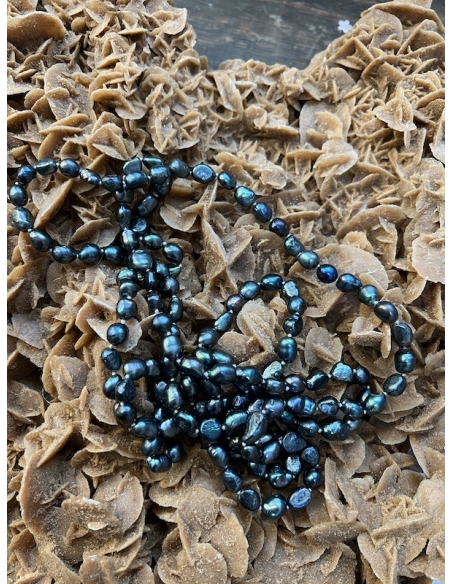 Perly tmavé - náhrdelník 160 cm