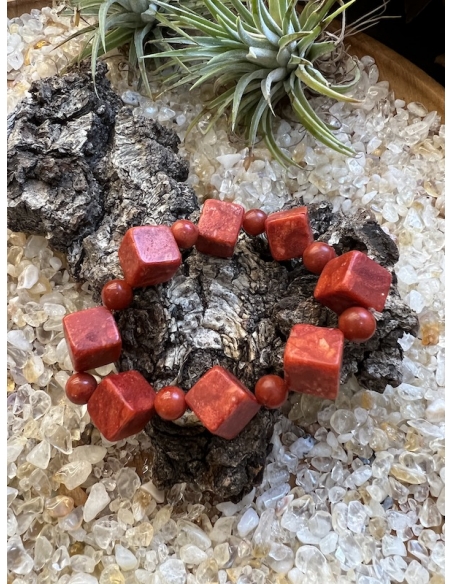 Houbový korál náramek kostky