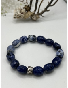 Sodalit - náramek se sříbrem Ag 925