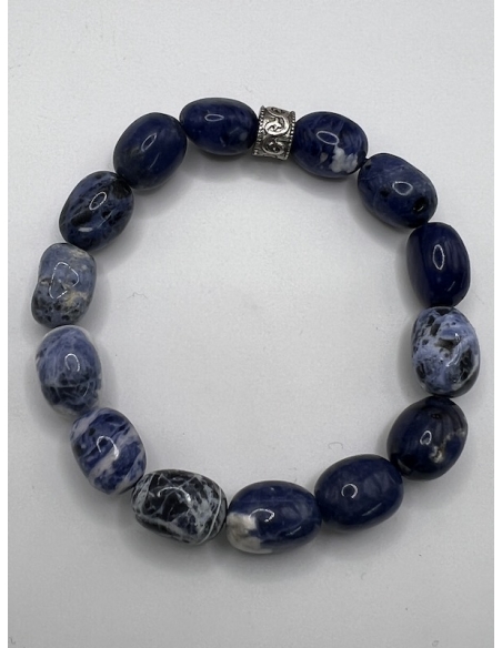 Sodalit - náramek se sříbrem Ag 925