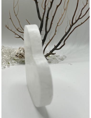 Selenit - srdce s gravírování strom života