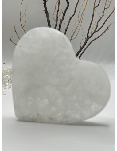 Selenit - srdce s gravírování strom života