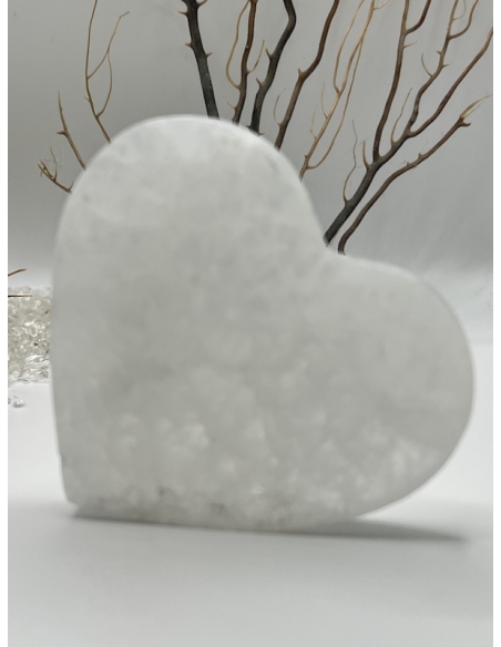 Selenit - srdce s gravírování strom života