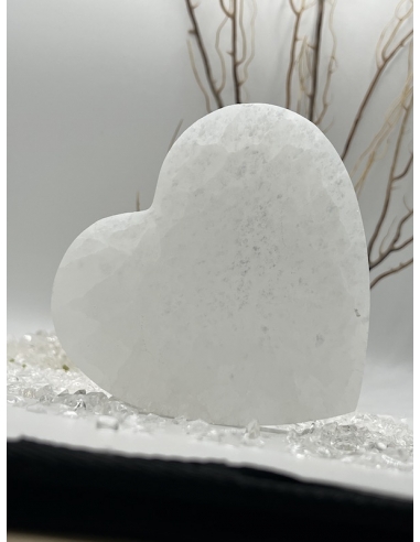 Selenit - srdce s gravírování strom života