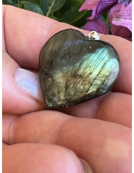 Labradorit - přívěsek srdce