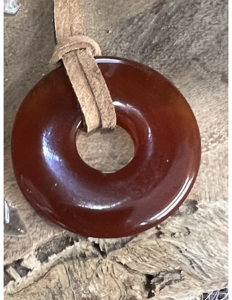 Karneol - přívěsek donut