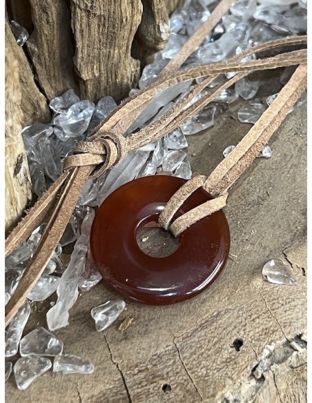 Karneol - přívěsek donut