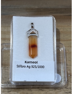Karneol - přívěsek oboustranný hrot Ag 925