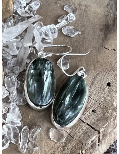 Serafinit - náušnice stříbro Ag 925