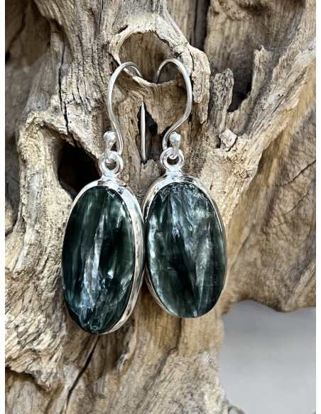 Serafinit - náušnice stříbro Ag 925