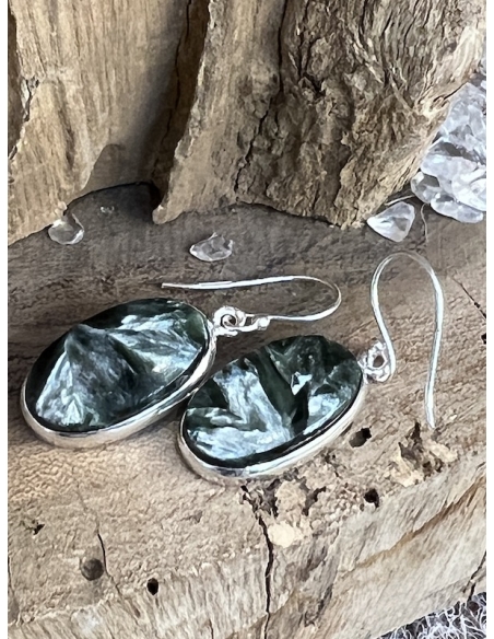 Serafinit - náušnice stříbro Ag 925