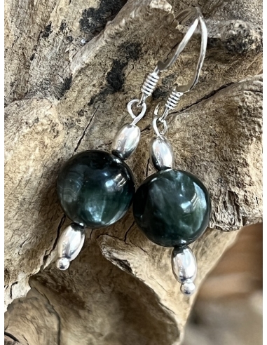 Serafinit - náušnice stříbro Ag 925