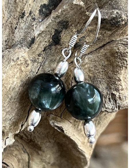 Serafinit - náušnice stříbro Ag 925