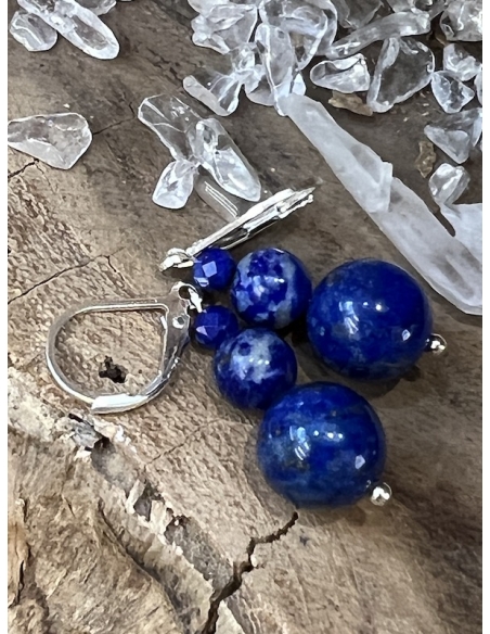 Lapis Lazuli - náušnice Stříbro Ag 925