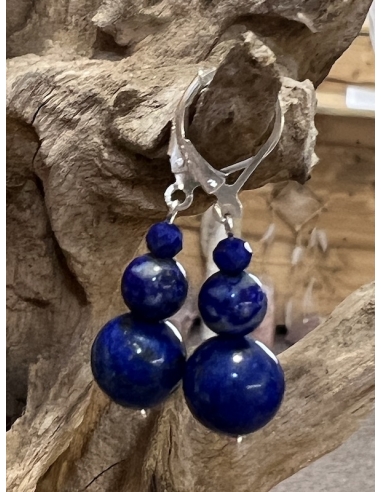 Lapis Lazuli - náušnice Stříbro Ag 925