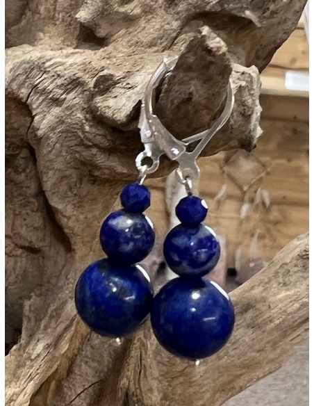 Lapis Lazuli - náušnice Stříbro Ag 925