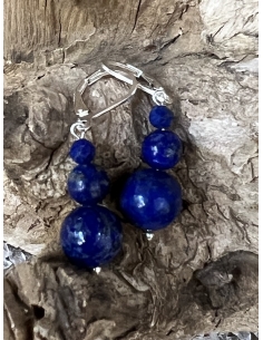 Lapis Lazuli - náušnice Stříbro Ag 925