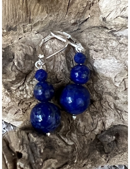 Lapis Lazuli - náušnice Stříbro Ag 925