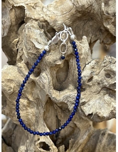 Lapis Lazuli - náramek brus stříbro Ag 925