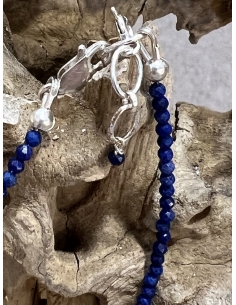 Lapis Lazuli - náramek brus stříbro Ag 925 2