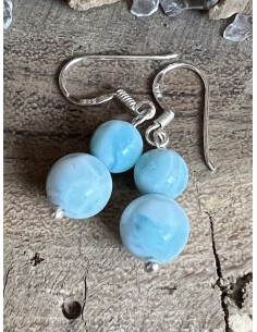 Larimar - náušnice - Stříbro Ag 925 2