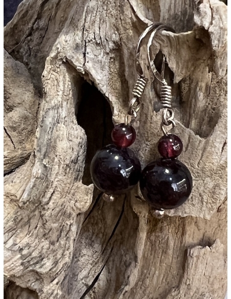 Granát - náušnice - Stříbro Ag 925