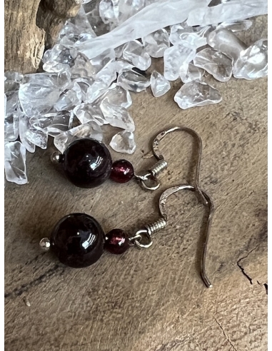 Granát - náušnice - Stříbro Ag 925