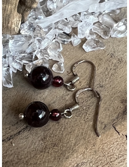 Granát - náušnice - Stříbro Ag 925