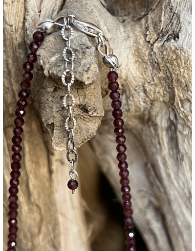 Granát - náhrdelník - stříbro Ag 925