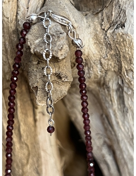 Granát - náhrdelník - stříbro Ag 925