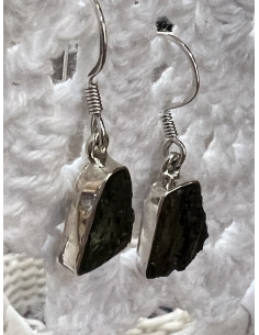 Vltavín - náušnice - stříbro Ag 925