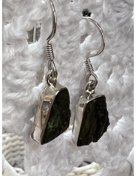 Vltavín - náušnice - stříbro Ag 925