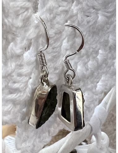 Vltavín - náušnice - stříbro Ag 925