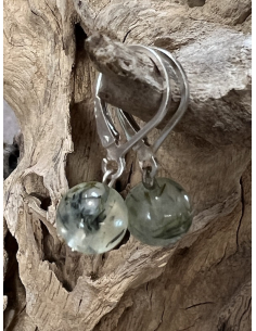 Prehnit - náušnice Stříbro Ag 925 2