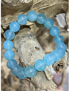 Nefrit / Jadeit modrý - náramek 10 mm