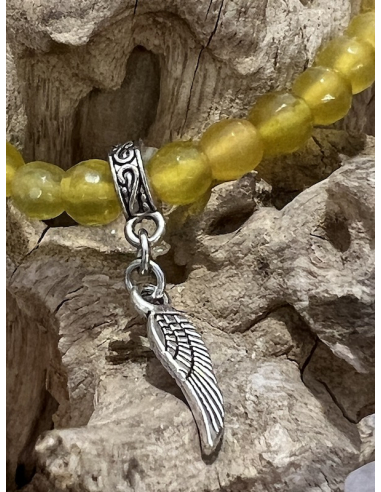 Nefrit  / Jadeit žlutý - náramek ( 6 mm )