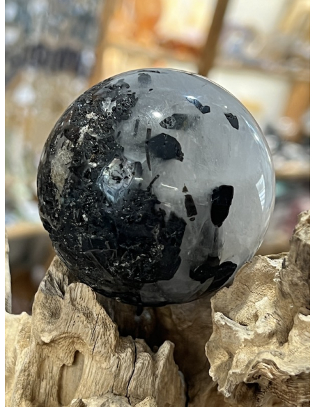 Turmalín v křišťálu - koule ( 336 g )