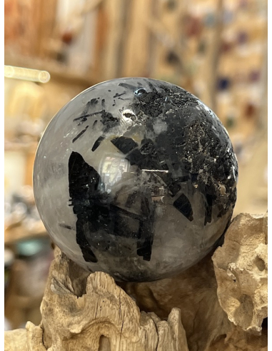 Turmalín v křišťálu - koule ( 336 g )