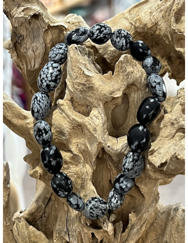 Obsidián vločkový - náramek